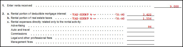 Image of tax court percentage on rental 